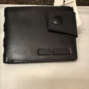 NWT Harley-Davidson Black Leather Card Holder